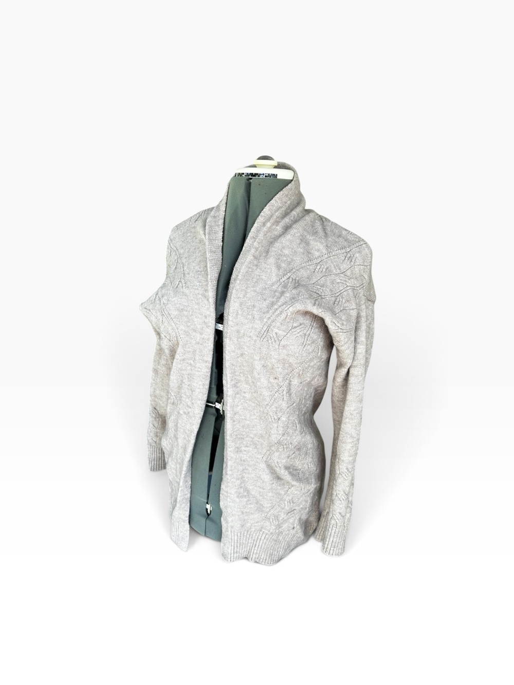 Cyrus Open-Front Beige Knit Cardigan Sweater Size Small